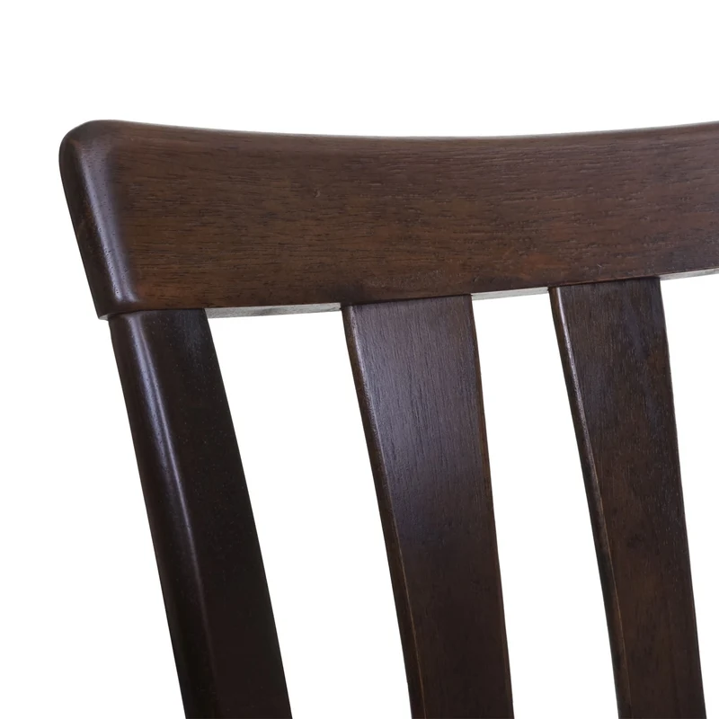 Set de 2 chaises de salle à manger cuisine en tissu gris foncé et bois massif marron foncé 04_0002966