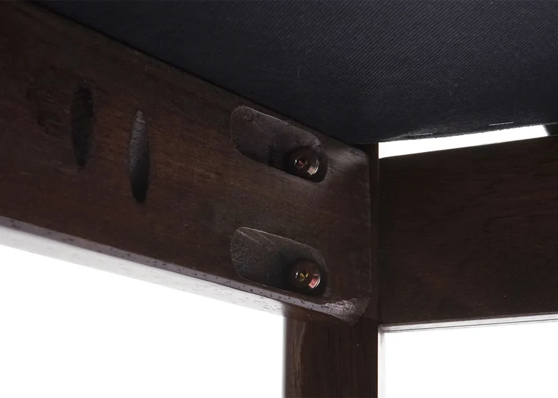 Set de 2 chaises de salle à manger cuisine en tissu gris foncé et bois massif marron foncé 04_0002966