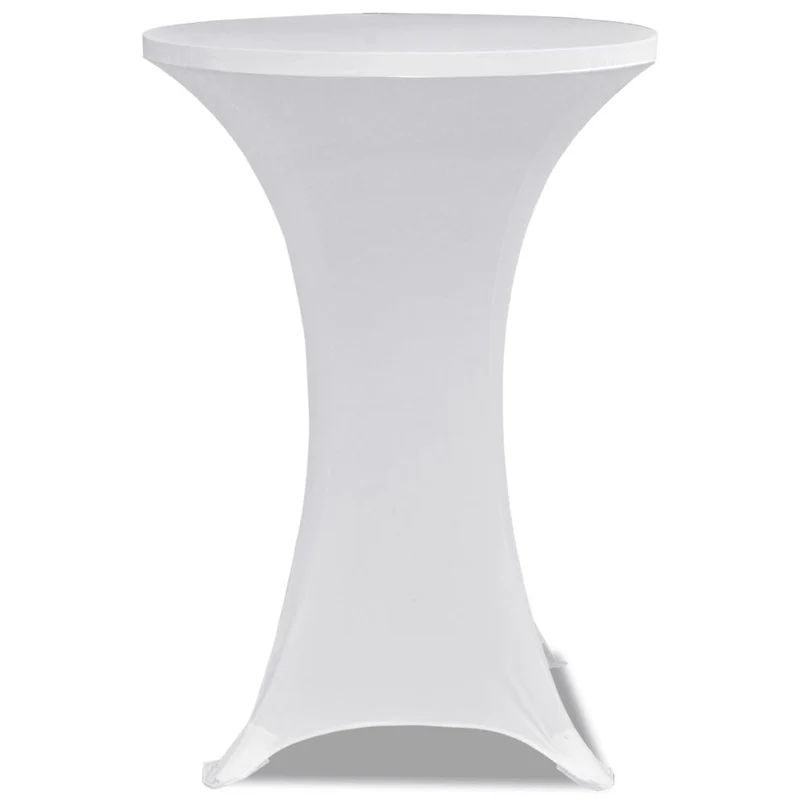 Housse de table Ø70cm Blanche extensible 2 pcs DEC022493