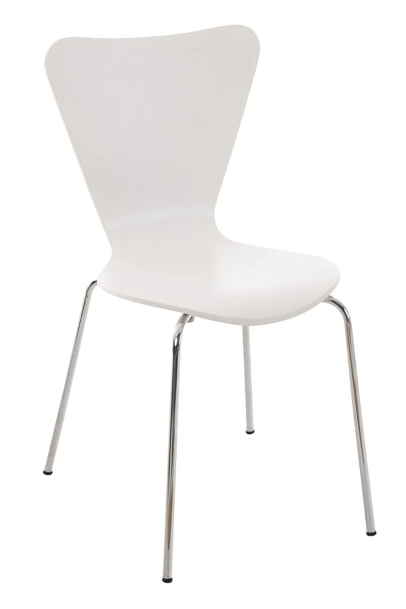 Lot de 2 chaises de séjour bureau en bois blanc et métal CDS10007
