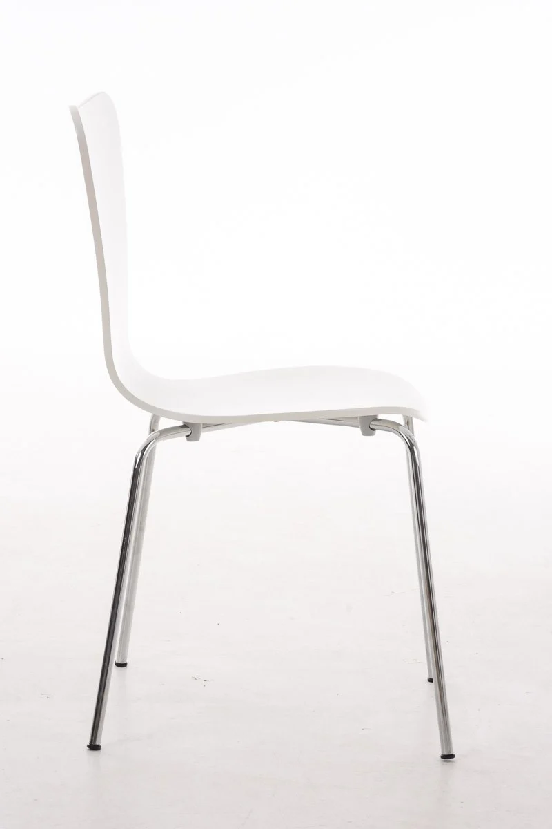 Lot de 2 chaises de séjour bureau en bois blanc et métal CDS10007