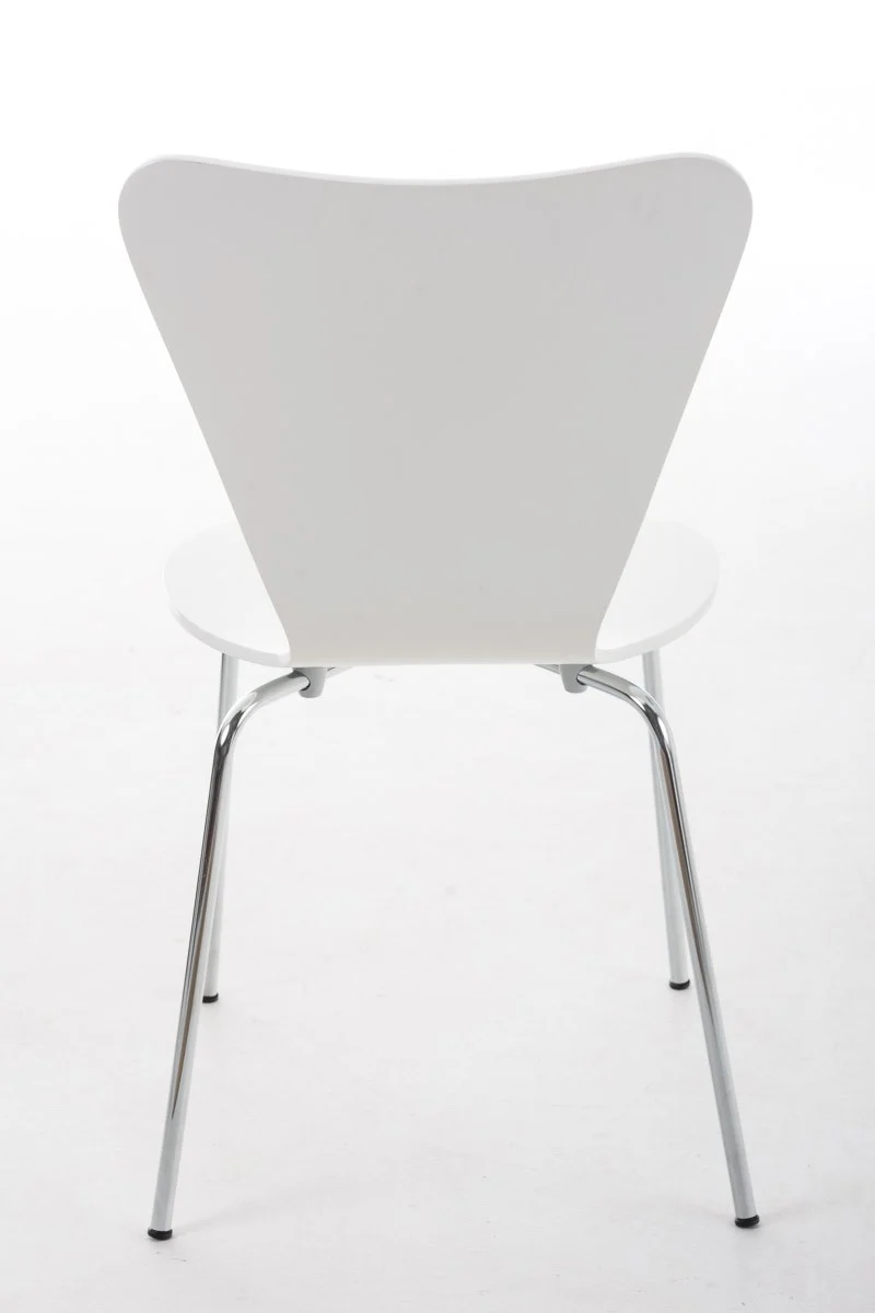 Lot de 2 chaises de séjour bureau en bois blanc et métal CDS10007