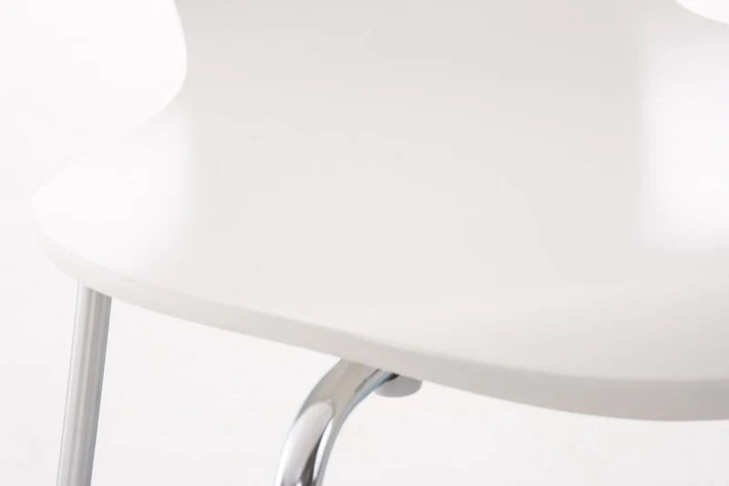Lot de 2 chaises de séjour bureau en bois blanc et métal CDS10007