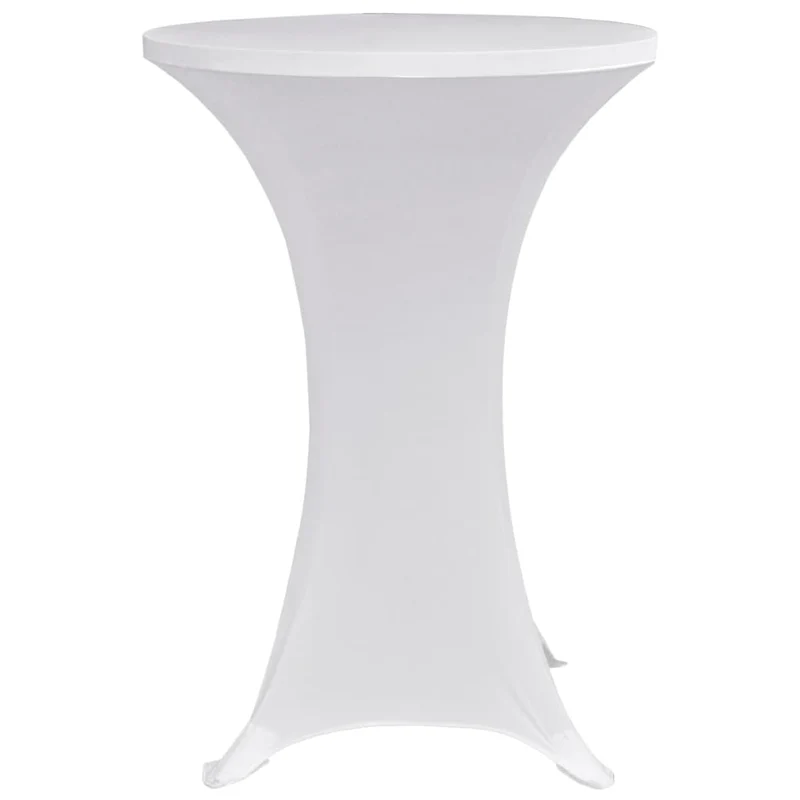 Housses élastiques de table Ø 80 cm Blanc 4 pièces DEC022507