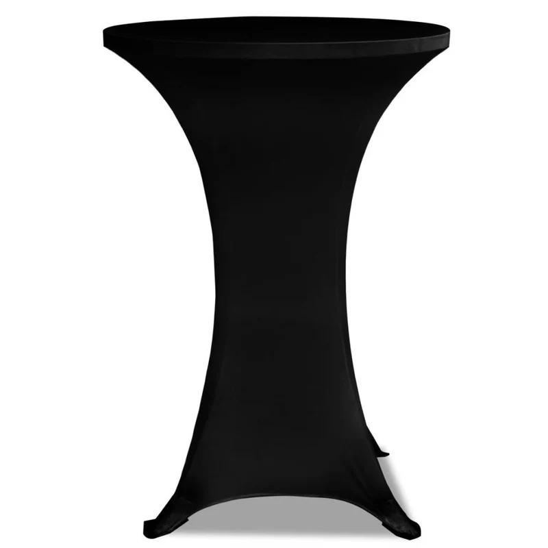 Housses élastiques de table Ø 80 cm Noir 2 pièces DEC022497