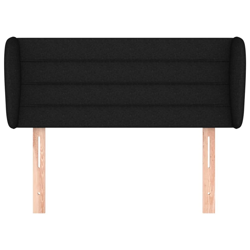 Tête de lit accessoire couchage chambre à coucher meuble avec rebord latéral 103 x 23 x 78/88 cm tissu noir TDL0204591