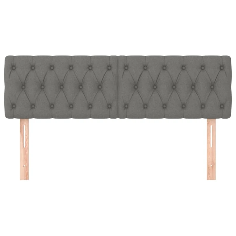 Tête de lit accessoire couchage chambre à coucher meuble capitonné 2 parties 80 x 7 x 78/88 cm tissu gris foncé TDL0206347