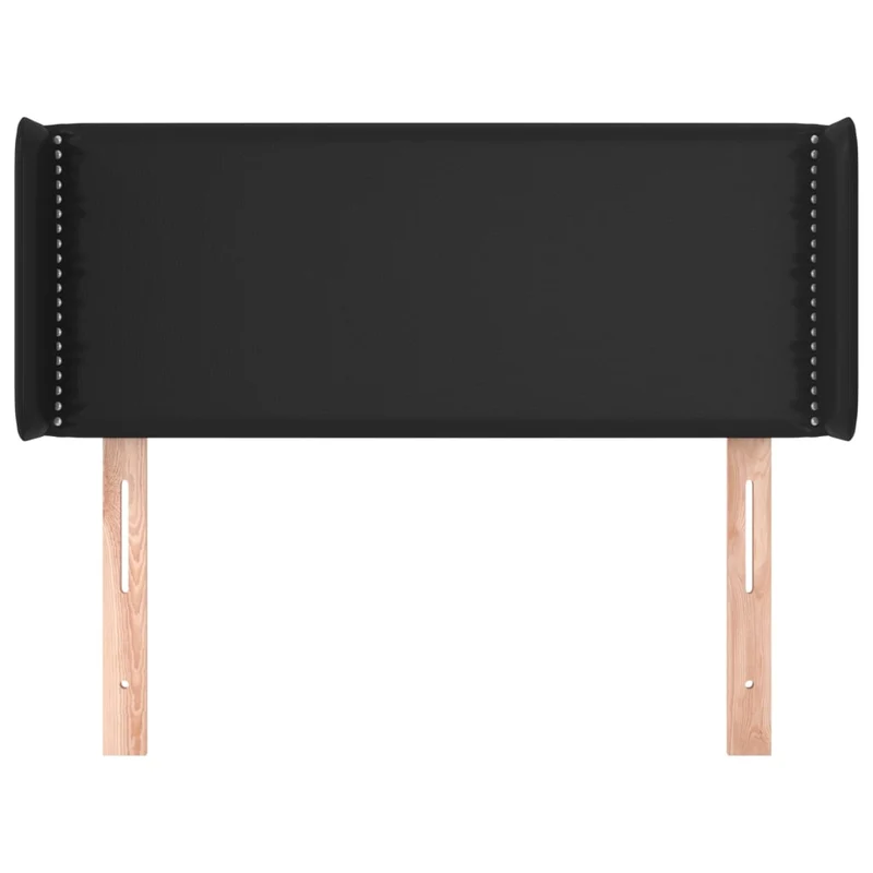 Tête de lit accessoire couchage chambre à coucher meuble avec rebord latéral 93 x 16 x 78/88 cm synthétique noir TDL0204406