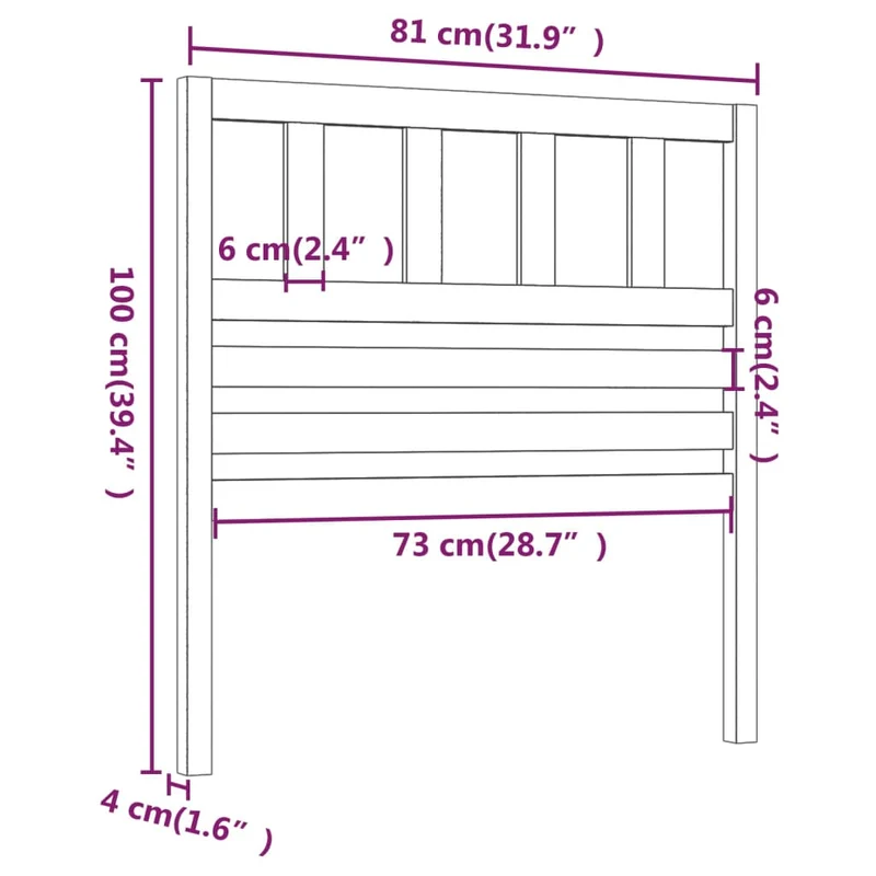 Tête de lit accessoire couchage chambre à coucher meuble 81 x 4 x 100 cm bois blanc TDL0203690