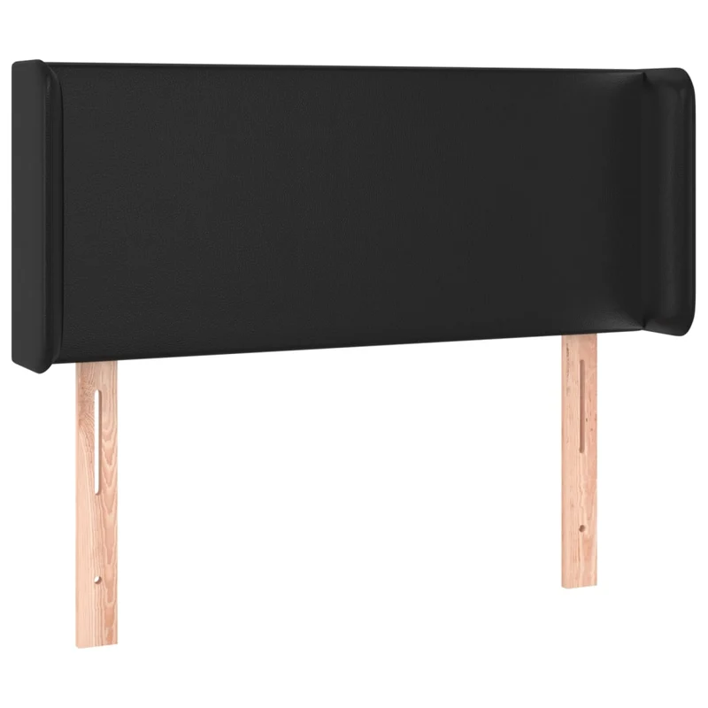 Tête de lit accessoire couchage chambre à coucher meuble avec rebord latéral 93 x 16 x 78/88 cm synthétique noir TDL0204407