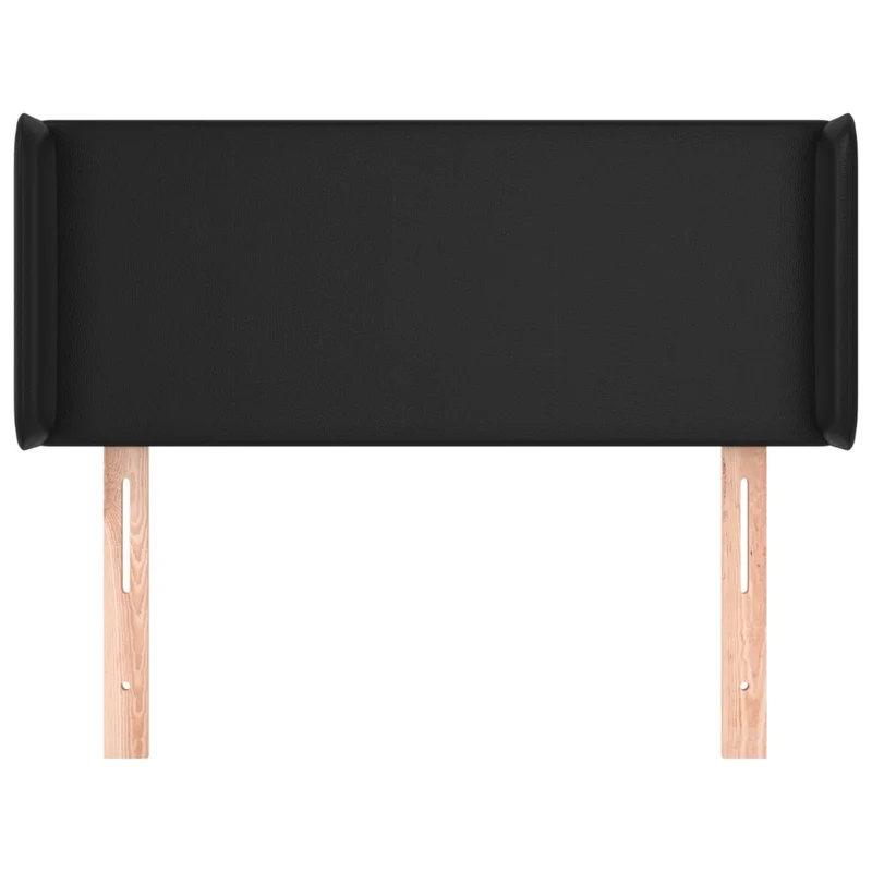 Tête de lit accessoire couchage chambre à coucher meuble avec rebord latéral 93 x 16 x 78/88 cm synthétique noir TDL0204407