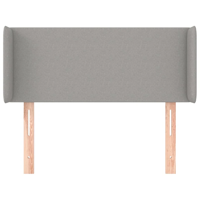 Tête de lit accessoire couchage chambre à coucher meuble avec rebord latéral 103 x 16 x 78/88 cm tissu gris clair TDL0205310