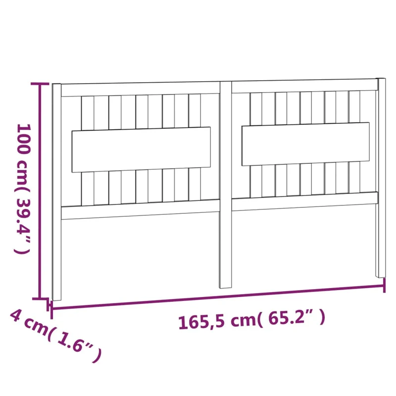 Tête de lit accessoire couchage chambre à coucher meuble 165,5 x 4 x 100 cm bois de pin blanc TDL0203807