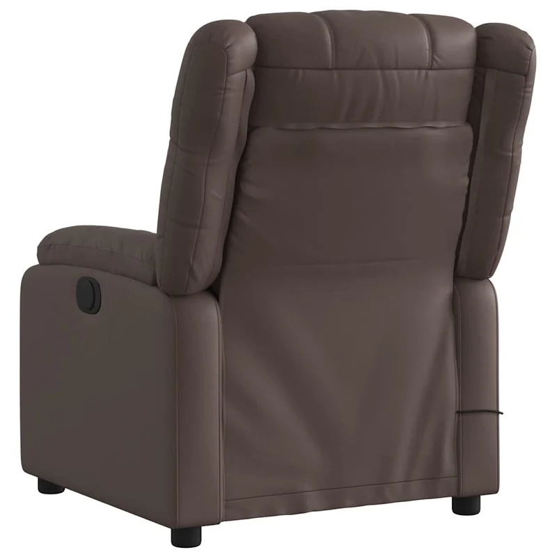 Fauteuil de relaxation TV fonction massage inclinable 6 points de massage en PVC marron PVC DEC027003
