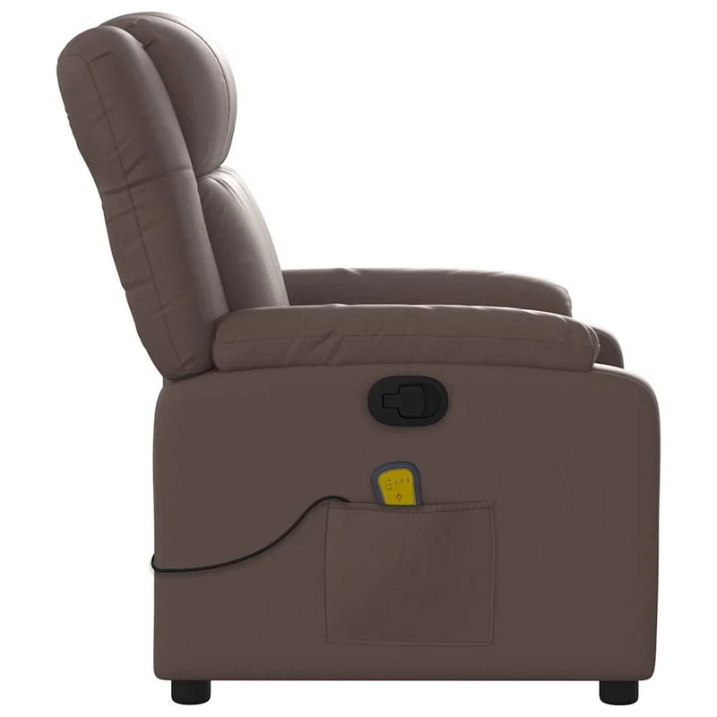 Fauteuil de relaxation TV fonction massage inclinable 6 points de massage en PVC marron PVC DEC027003