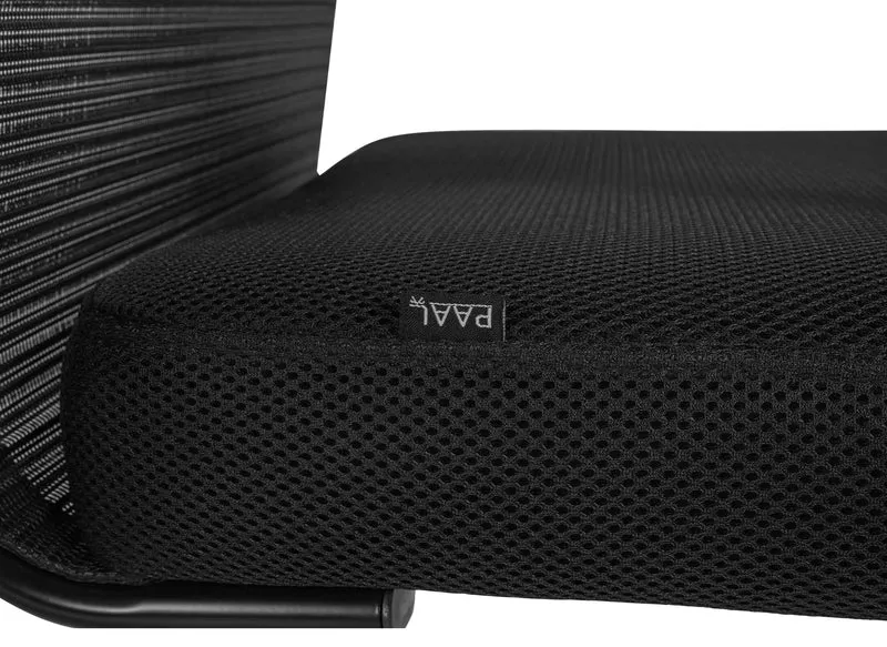 Fauteuil de bureau sans roulettes piétement luge en tissu et métal noir BUR10683