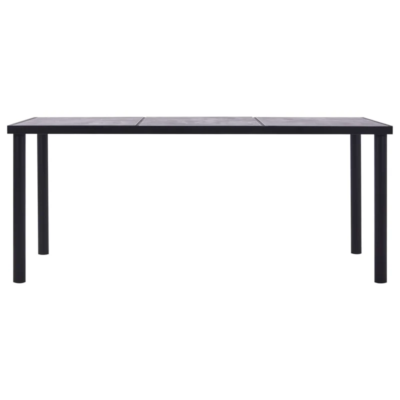 Table de salle à manger design moderne 200 x 100 x 75 cm MDF et métal couleur noir et gris béton DEC036892