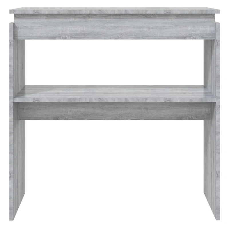 Table d'appoint console pratique avec étagères pour une entrée organisée 80 x 30 x 80 cm bois d'ingénierie gris DEC032251
