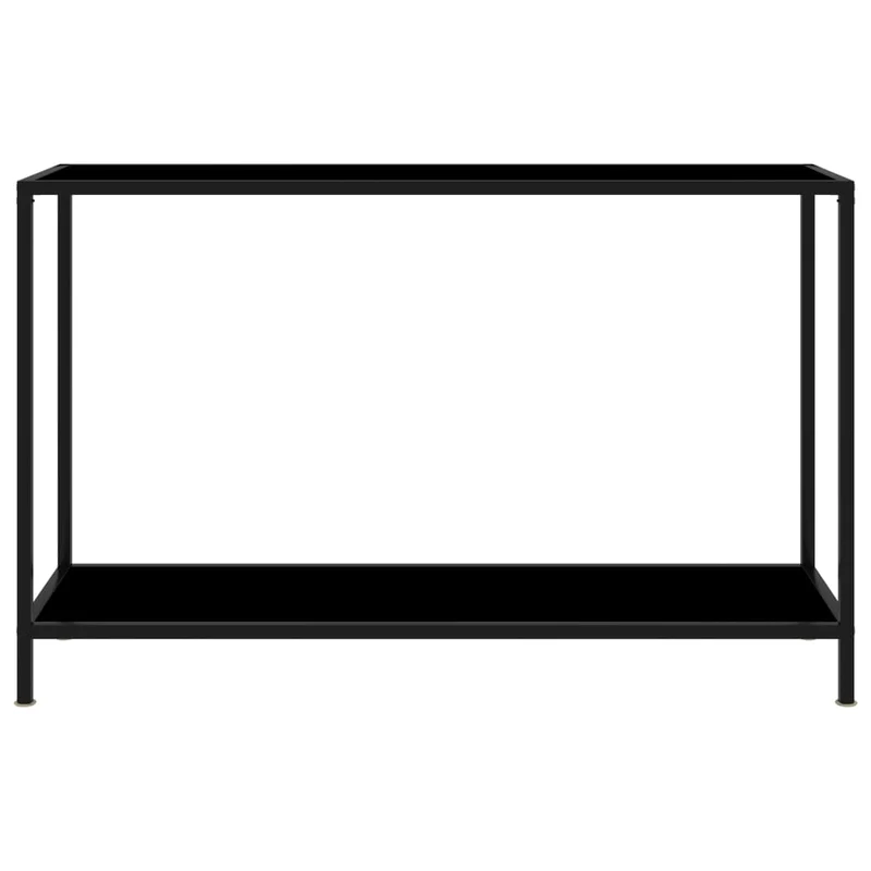 Table d'appoint console pratique pour une entrée organisée 120 x 35 x 75 cm verre trempé noir DEC032106