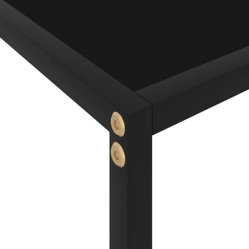 Table d'appoint console pratique pour une entrée organisée 120 x 35 x 75 cm verre trempé noir DEC032106