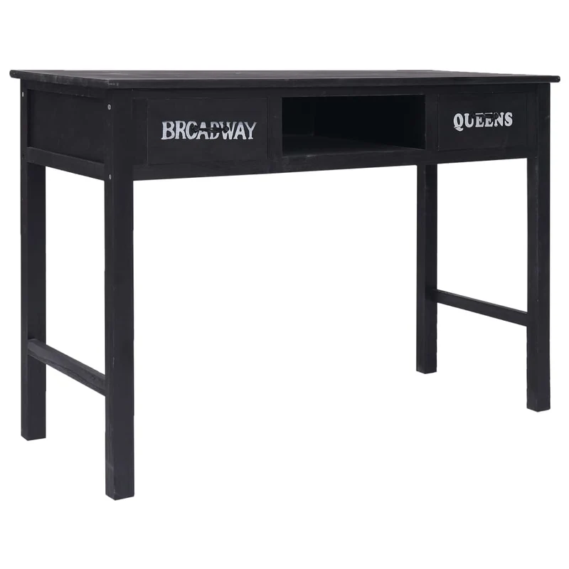 Table d'appoint console pratique avec tiroirs pour une entrée organisée 110 x 45 x 76 cm bois noir DEC032102