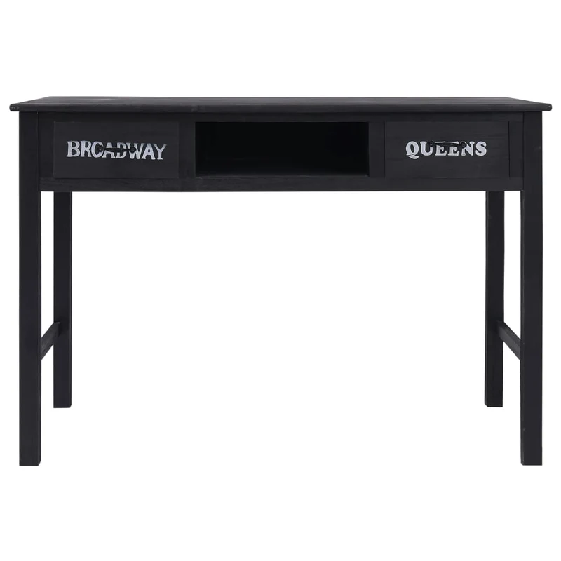 Table d'appoint console pratique avec tiroirs pour une entrée organisée 110 x 45 x 76 cm bois noir DEC032102