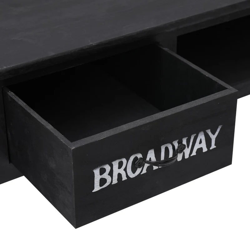 Table d'appoint console pratique avec tiroirs pour une entrée organisée 110 x 45 x 76 cm bois noir DEC032102
