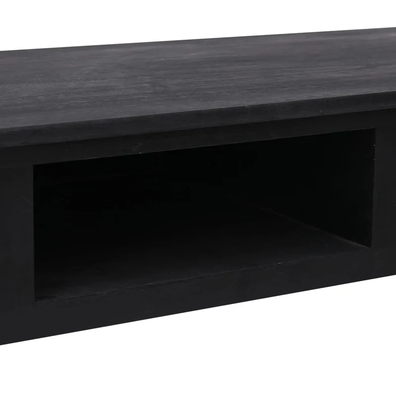 Table d'appoint console pratique avec tiroirs pour une entrée organisée 110 x 45 x 76 cm bois noir DEC032102