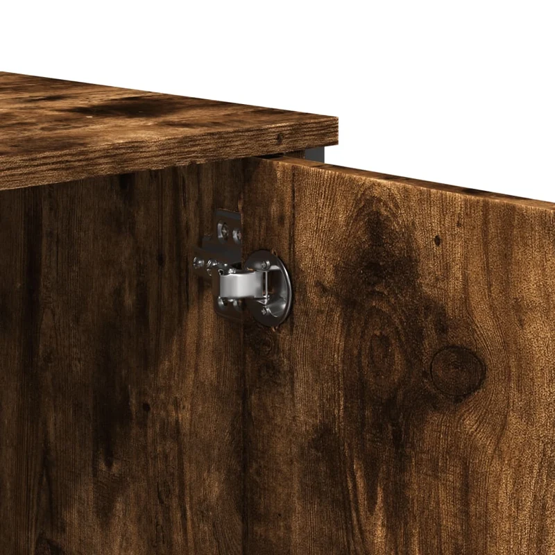 Table d'appoint console pratique avec espace de rangement 100 x 35 x 74,5 cm bois d'ingénierie maron et métal DEC031768