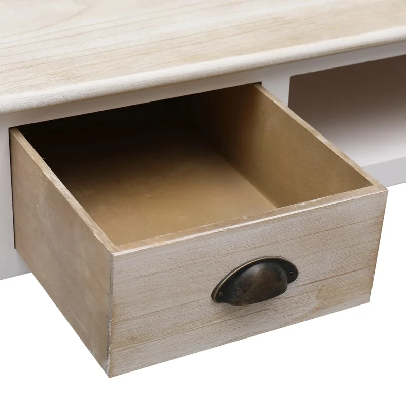 Table d'appoint console pratique avec tiroirs pour une entrée organisée 110 x 45 x 76 cm bois marron et blanc DEC031535