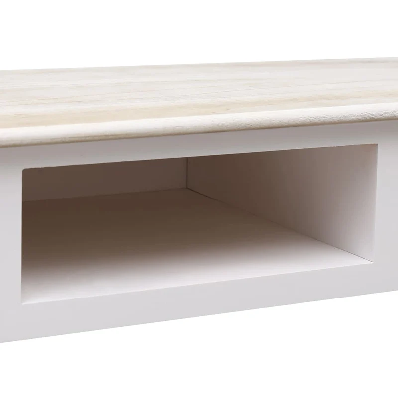 Table d'appoint console pratique avec tiroirs pour une entrée organisée 110 x 45 x 76 cm bois marron et blanc DEC031535