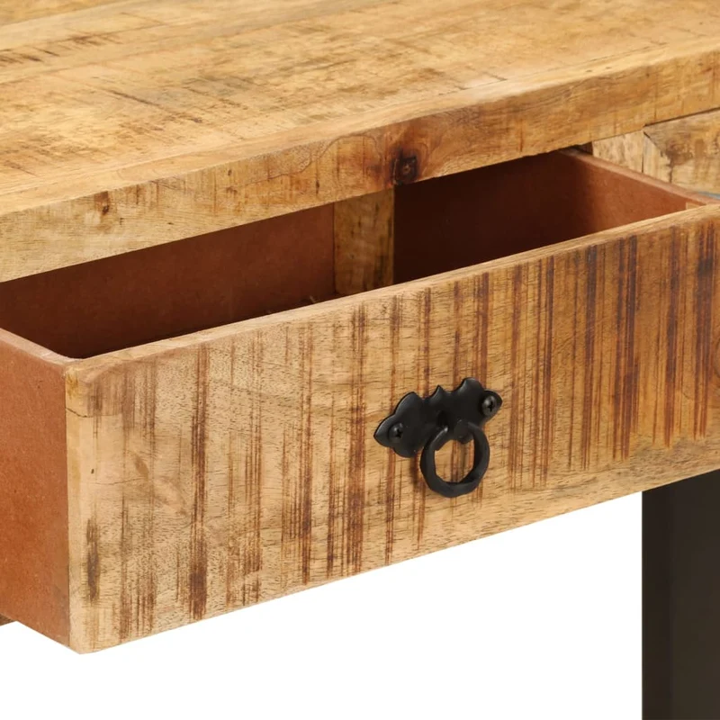 Table d'appoint console pratique avec tiroirs pour une entrée organisée 110 x 30 x 76 cm bois de manguier massif brun DEC031502