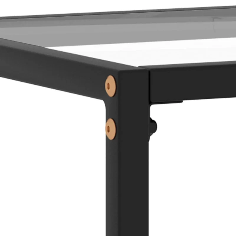 Table d'appoint console pratique pour une entrée organisée 120 x 35 x 75 cm verre trempé transparent et acier DEC032263