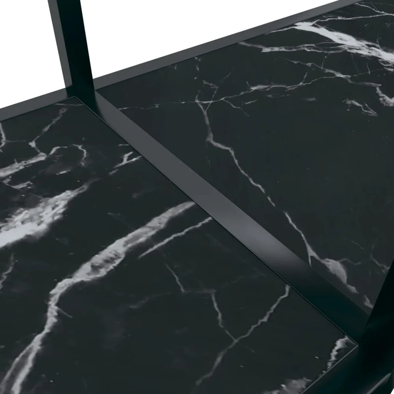 Table d'appoint console pratique pour une entrée organisée 180 x 35 x 75,5 cm verre trempé et acier noir DEC032128