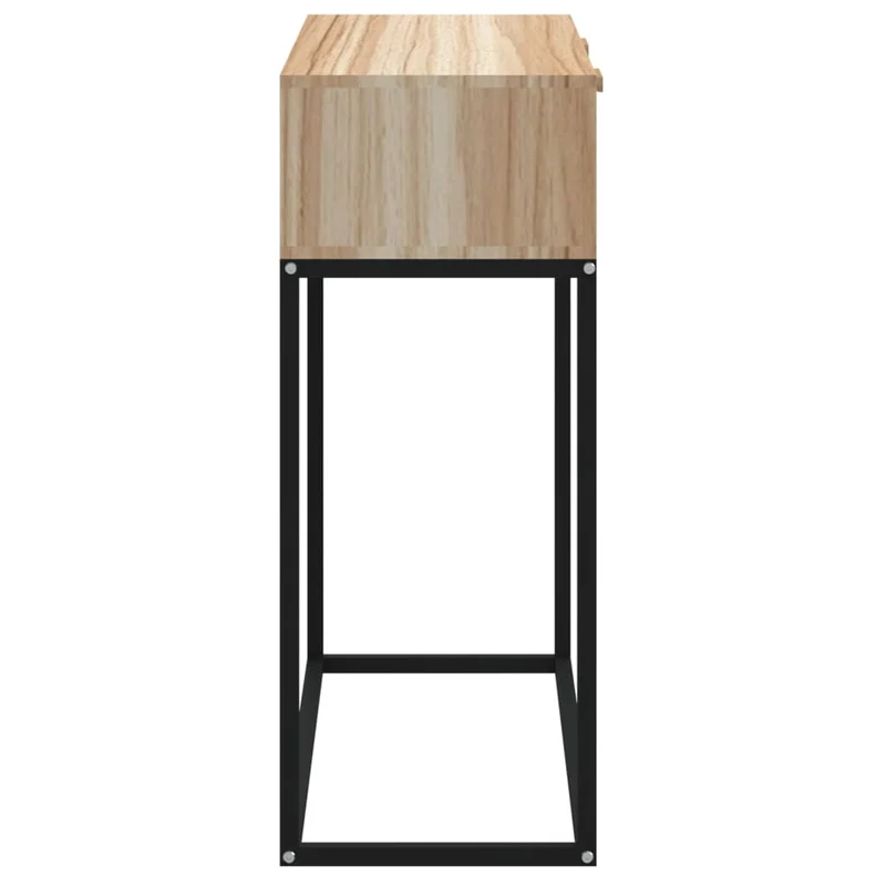 Table d'appoint console pratique avec tiroirs de rangement 80 x 30 x 75 cm bois d'ingénierie et fer DEC031573