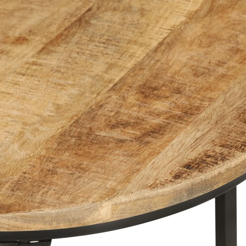 Set de 3 tables basse gigognes en bois de manguier et fer DEC031324