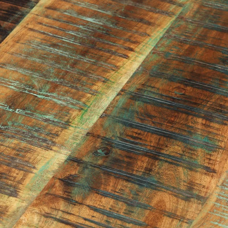 Set de 2 tables basse gigognes en bois de récupération et fer DEC031320