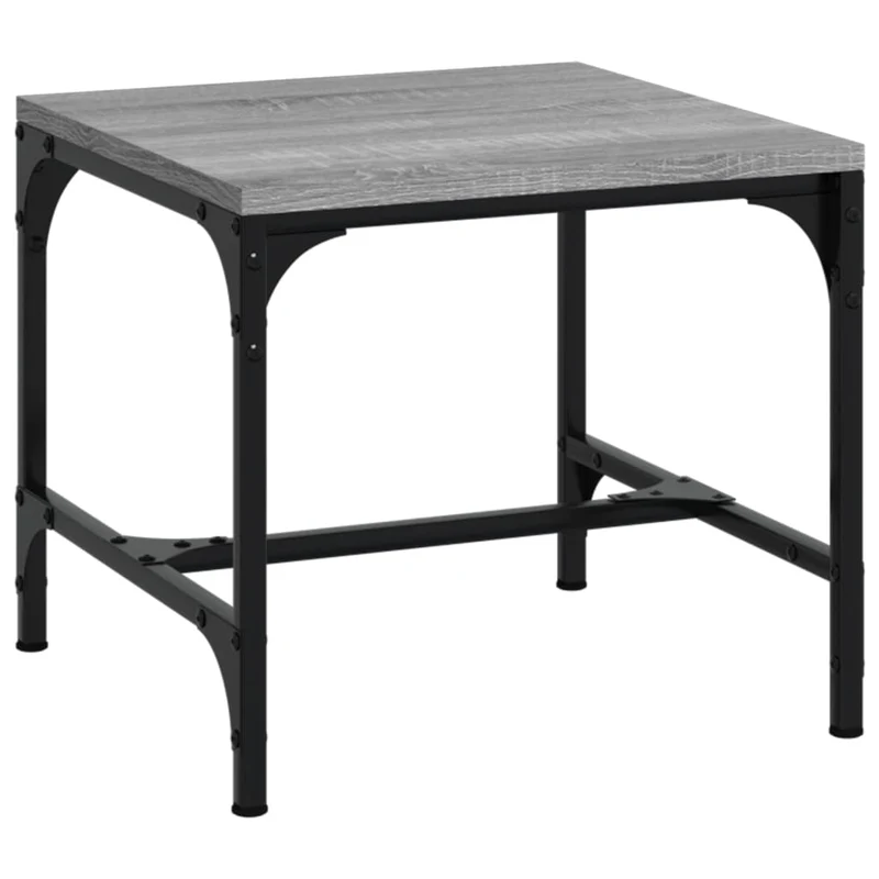 Set de 2 tables d'appoint 40 x 40 x 35 cm bois d'ingénierie gris et acier DEC031316