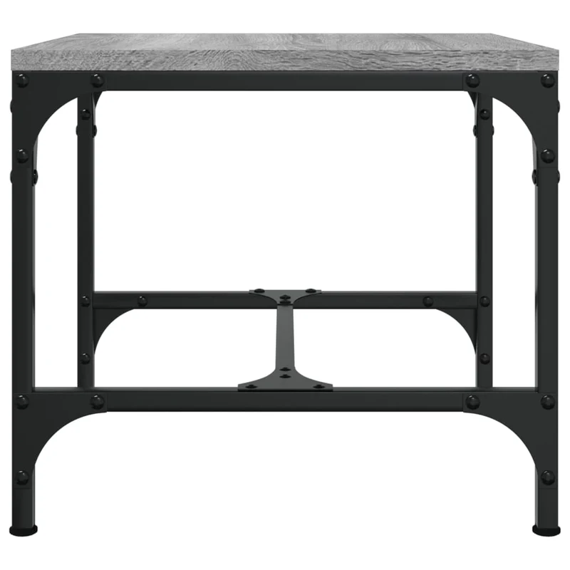 Set de 2 tables d'appoint 40 x 40 x 35 cm bois d'ingénierie gris et acier DEC031316