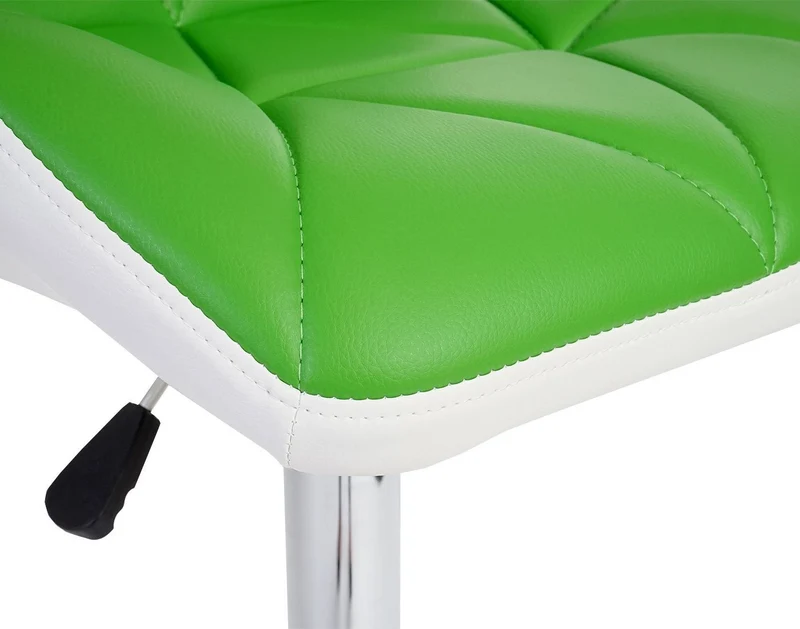 Lot de 2 tabourets de bar avec repose-pieds synthétique vert et blanc TAB04023
