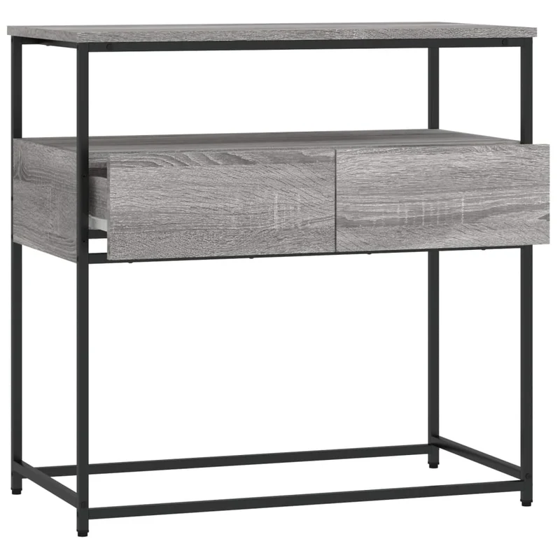 Meuble d'entrée table console design élégant avec tiroirs 75 x 40 x 75 cm bois d'ingénierie gris DEC032248
