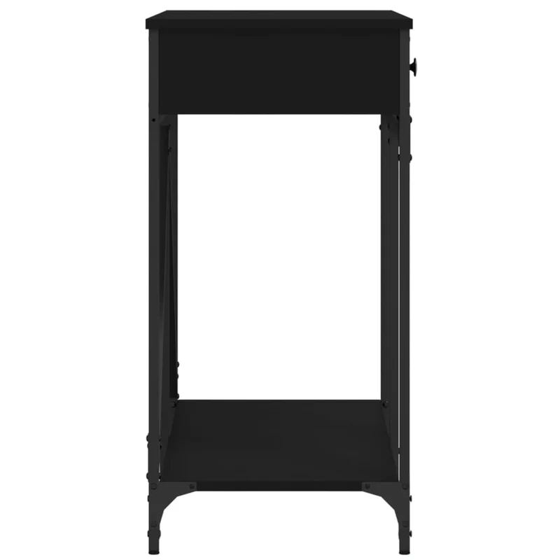 Meuble d'entrée table console design élégant avec tiroirs 100 x 39 x 78,5 cm bois d'ingénierie et acier noir DEC032085