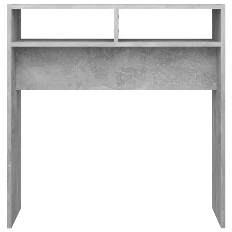 Meuble d'entrée table console design élégant avec compartiments 78 x 30 x 80 cm bois d'ingénierie couleur gris béton DEC032016