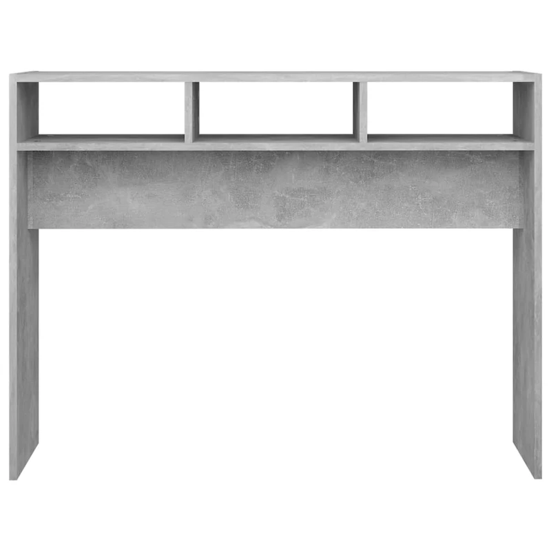 Meuble d'entrée table console design élégant avec compartiments 105 x 30 x 80 cm bois d'ingénierie couleur gris béton DEC032015