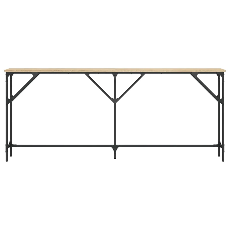 Meuble d'entrée table console design élégant 180 x 23 x 75 cm bois d'ingénierie et métal DEC031938