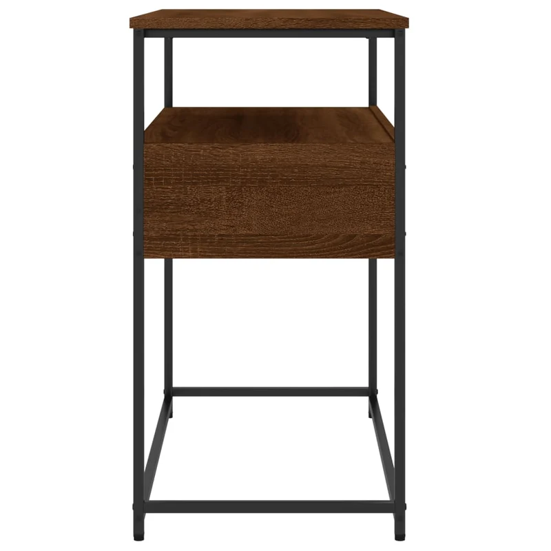 Meuble d'entrée table console design élégant avec tiroirs 75 x 40 x 75 cm bois d'ingénierie marron et métal DEC031889