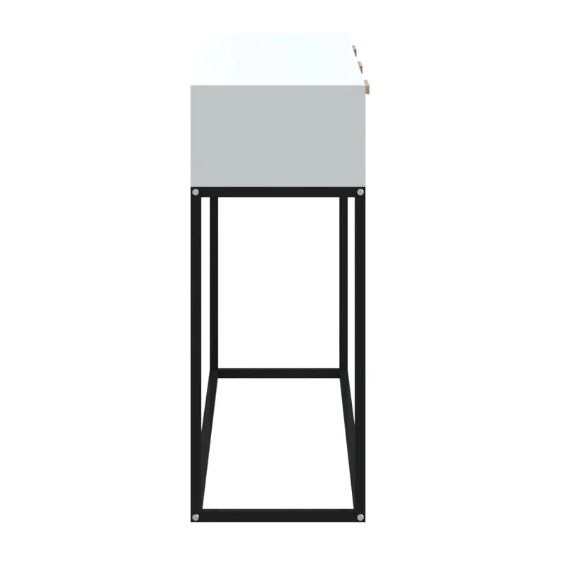 Meuble d'entrée table console design élégant avec tiroirs 105 x 30 x 75 cm bois d'ingénierie blanc et fer DEC031684
