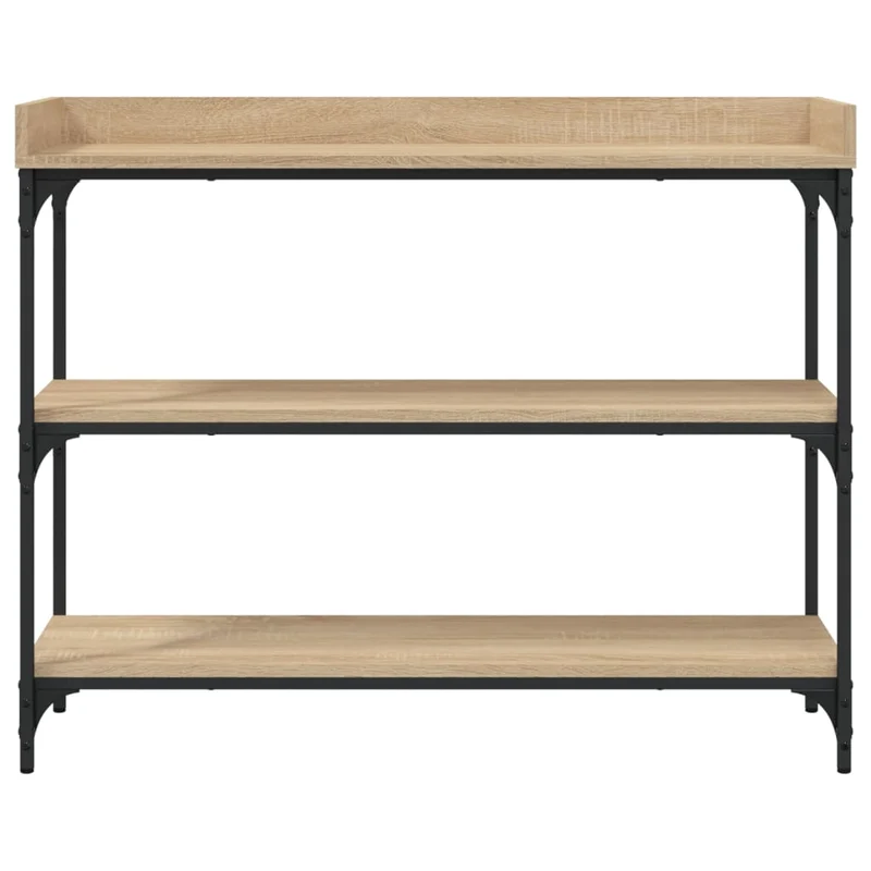 Meuble d'entrée table console design élégant avec étagères 100 x 30 x 80 cm MDF et métal DEC031665