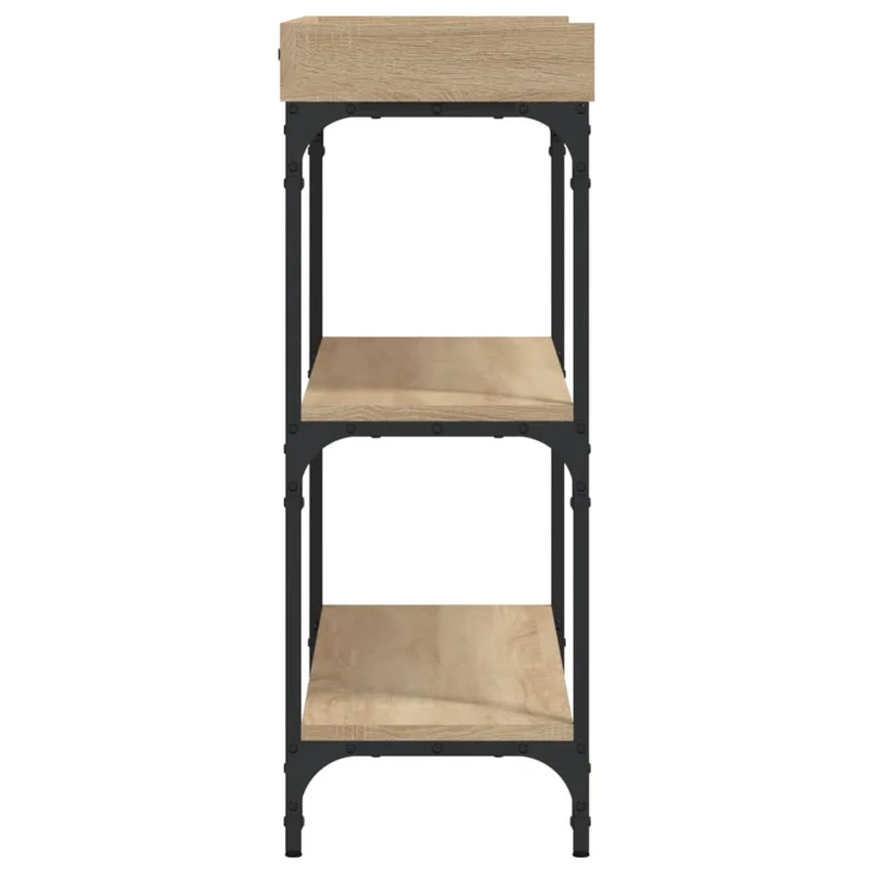 Meuble d'entrée table console design élégant avec étagères 100 x 30 x 80 cm MDF et métal DEC031665