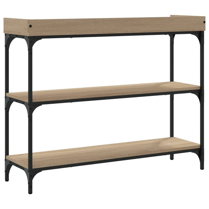 Meuble d'entrée table console design élégant avec étagères 100 x 30 x 80 cm MDF et métal DEC031665
